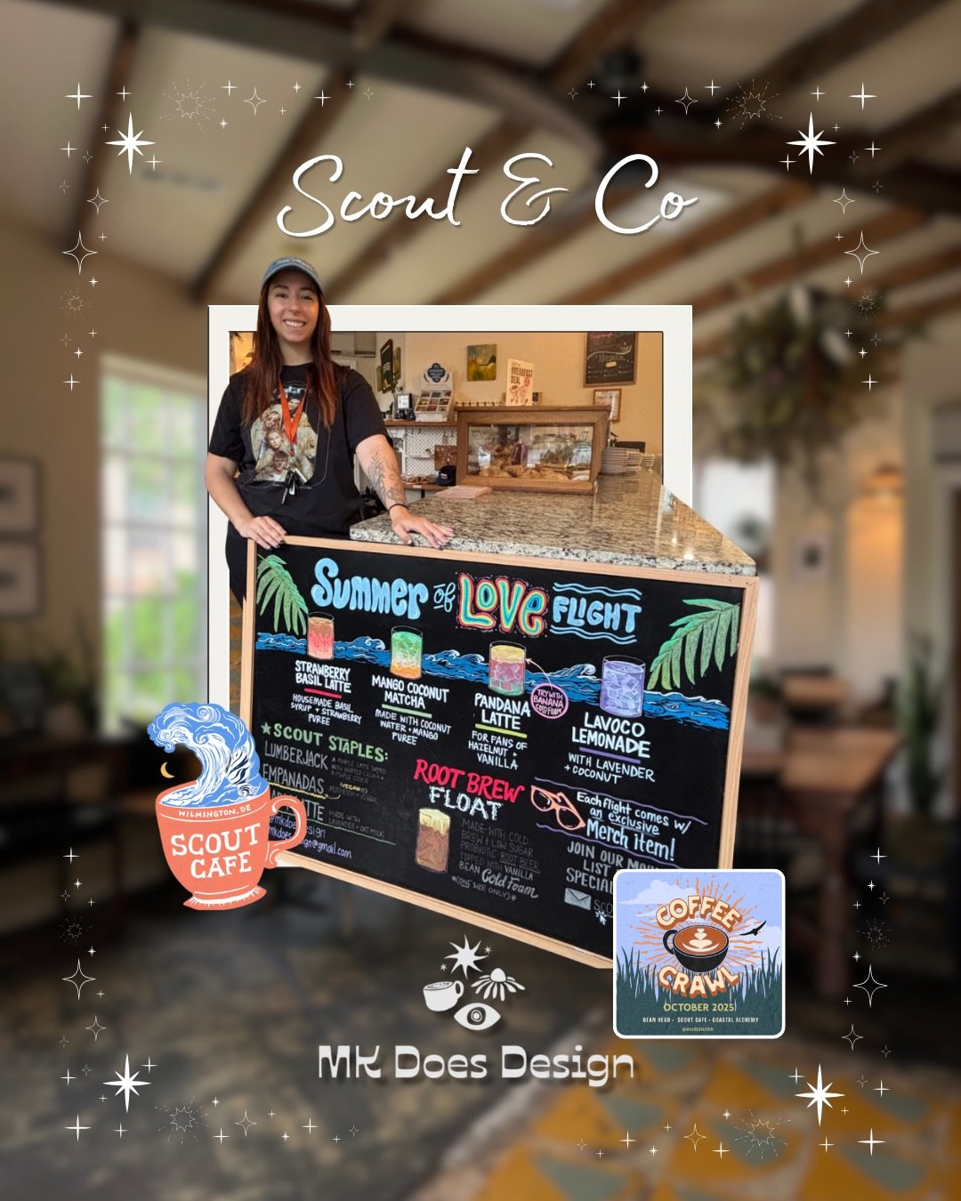 In this edition of Scout &amp; Co., we&rsquo;re shining the spotlight on the graphic design artist for much of our merch and our lovely seasonal menu boards, @mkdoesdesign!

MK crafts each and every piece with admiration and appreciation for our litt