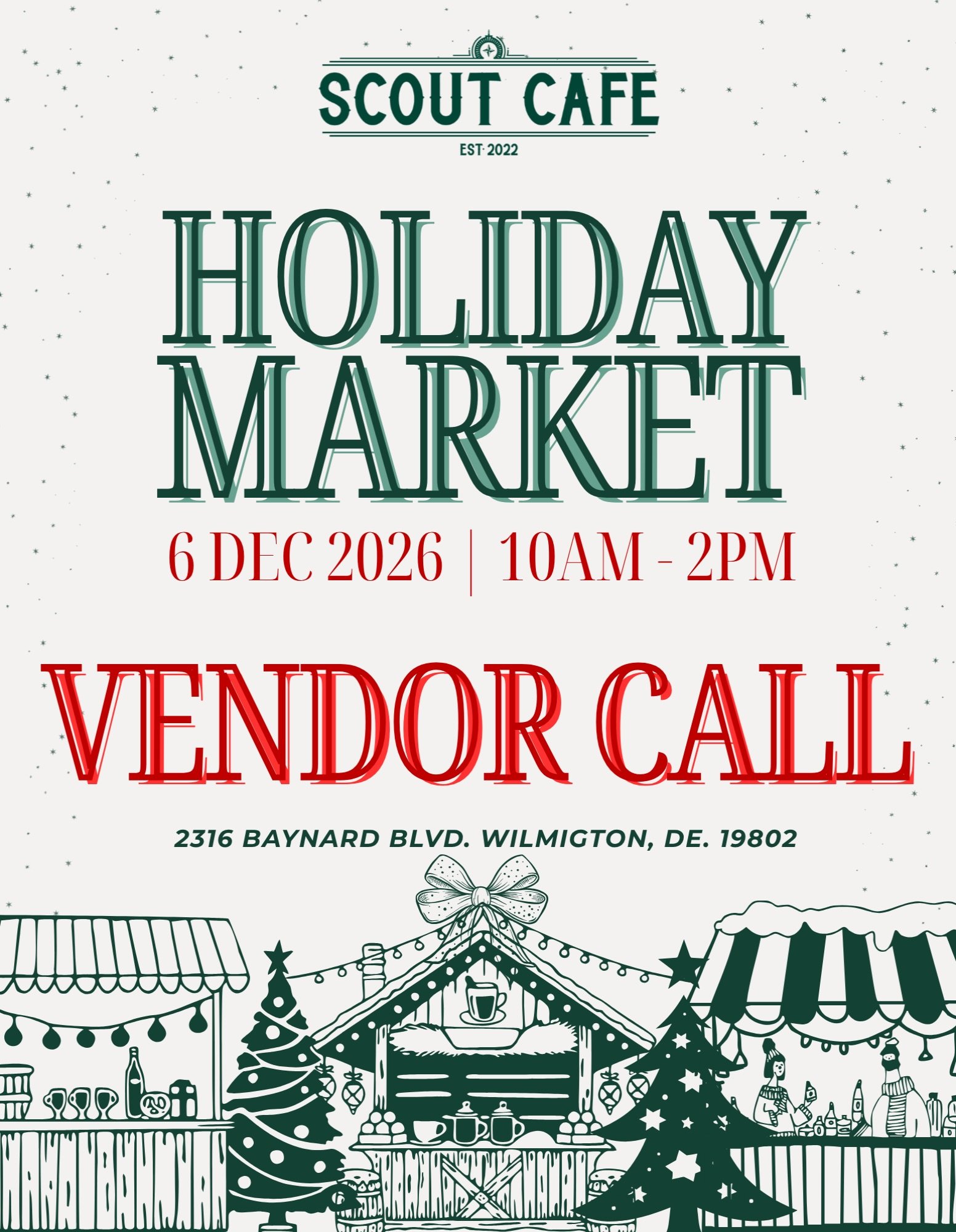 Scouties! Scout Holiday Market is around the corner! 🎄

We&rsquo;re calling all vendors to join us as we celebrate the holidays and support small local businesses!

Interested in vending at our Holiday Market? You know the drill! Send a brief descri