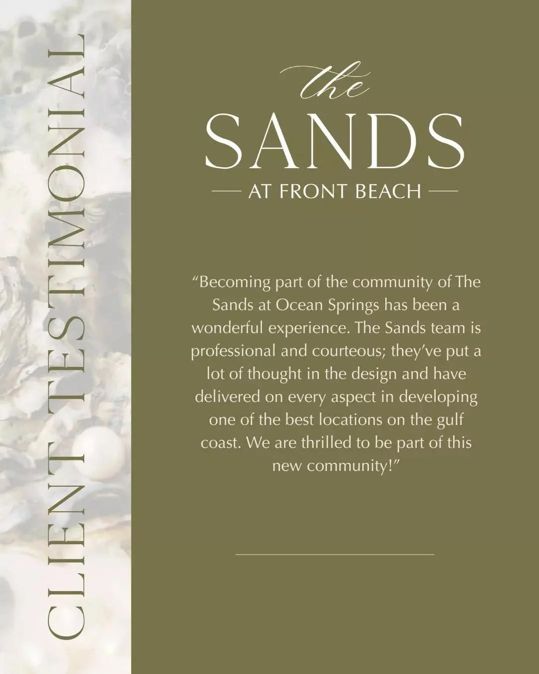 Moments like this are worth pausing for.

Watching a community come together, seeing spaces begin to feel lived in, and knowing this place is becoming part of someone&rsquo;s everyday life is something we don&rsquo;t take lightly. The Sands was creat