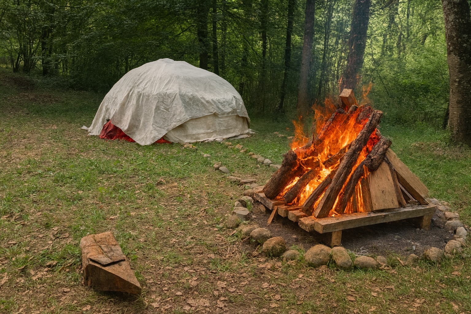 Lieu de retraite yoga en Occitanie, gîte écologique de groupe avec salle polyvalente et nature. Accueil de stages bien-être dans l’Aude. Hutte de sudation et baignade dans un étang avec de l'eau de source. L'alimentation est inspirée de ayurvéda.  