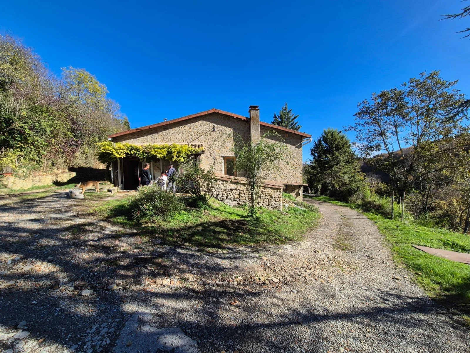 Forêt, eau et faune sauvage d’un écolieu rural en Occitanie. Un cadre naturel pour retraites yoga, stages bien-être et formations. Location de gîte de groupe 15 personnes dans l’Aude, entre Pyrénées et Ariège. Maison d'enfance de Bernadette de Gasque