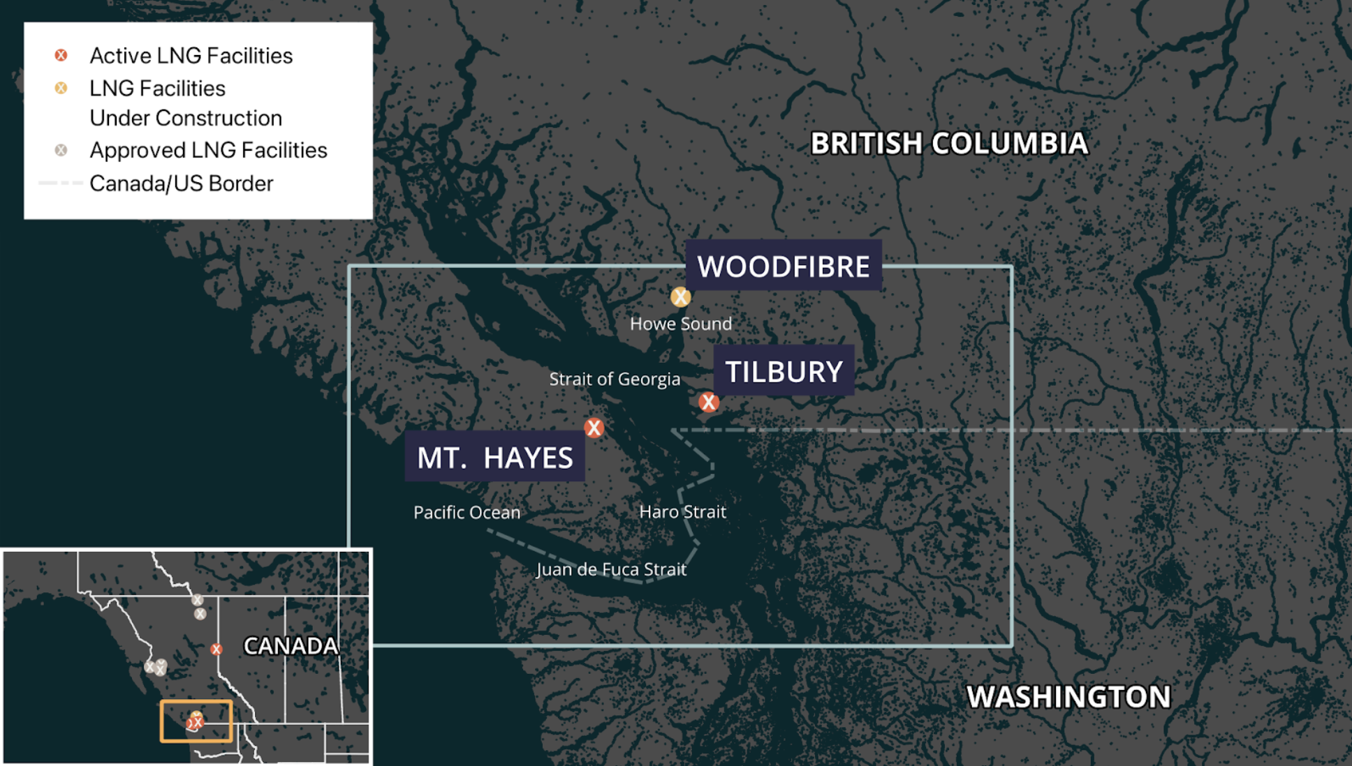 Mapping Threats from LNG Tankers in Southern British Columbia, Canada