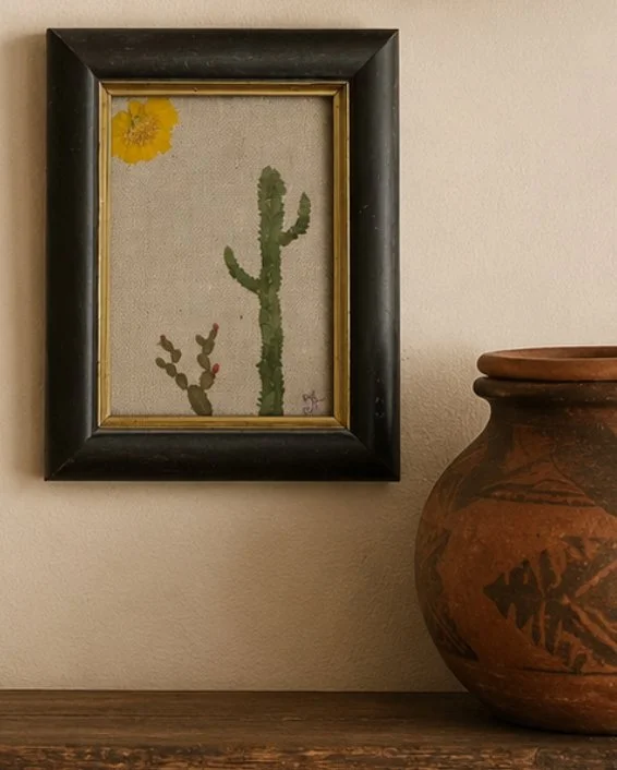 Little Sun of the Sonoran | Sonoran Sun Botanical Composition | Original Pressed Botanical Wall Art