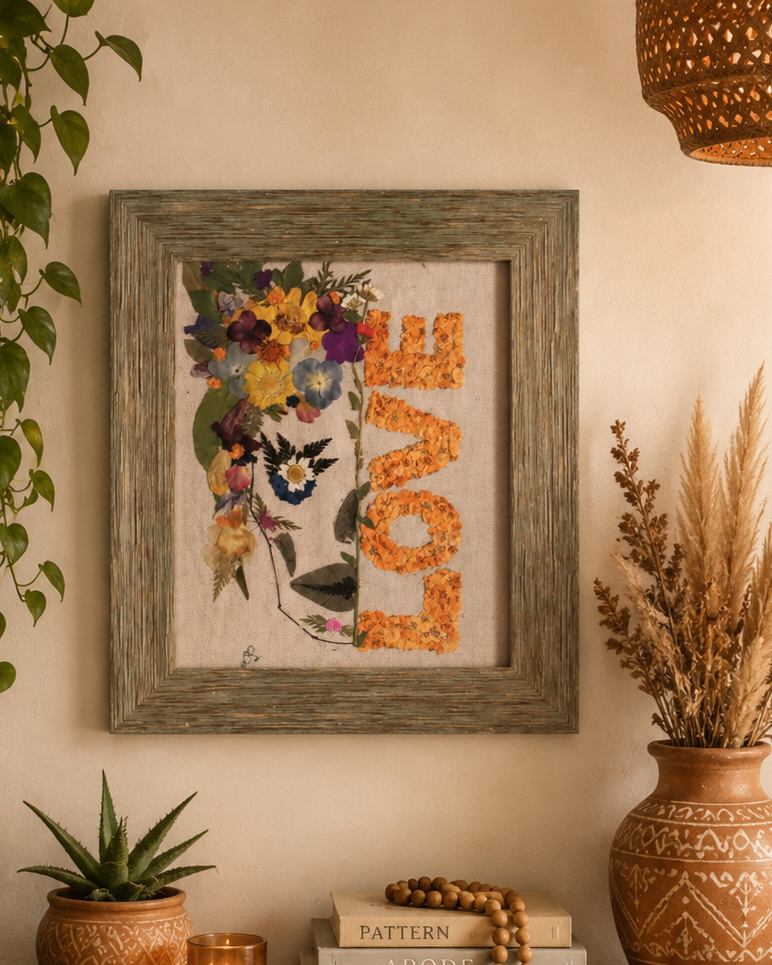 Mila —Original Pressed Botanical Artwork | Botanical Portrait Wall Art