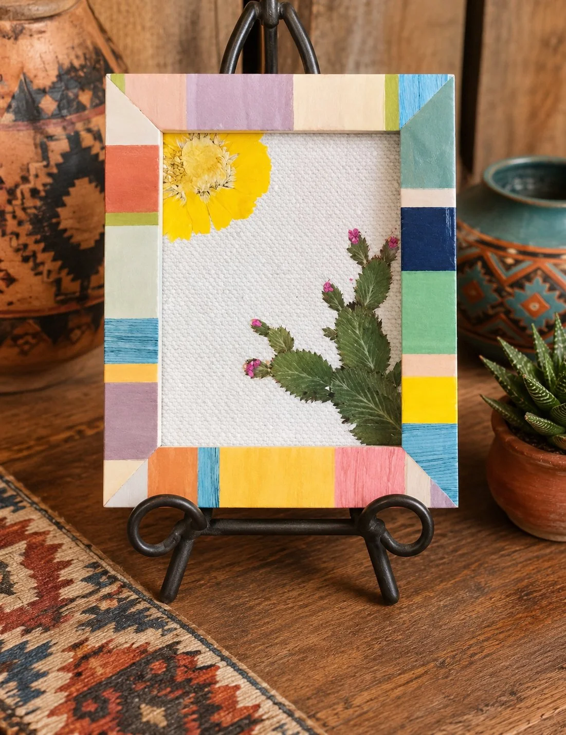 Sun Canyon Moon | Desert Moon Botanical Composition | Pressed Botanical Wall Art