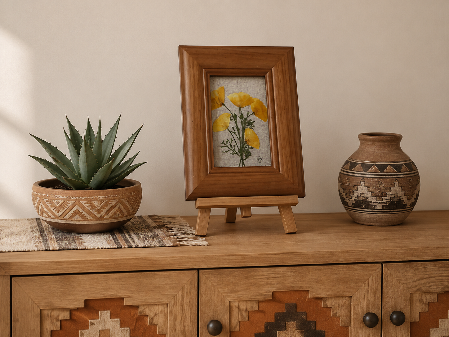 Desert Gold | Desert Floral Botanical Composition | Pressed Botanical Wall Art