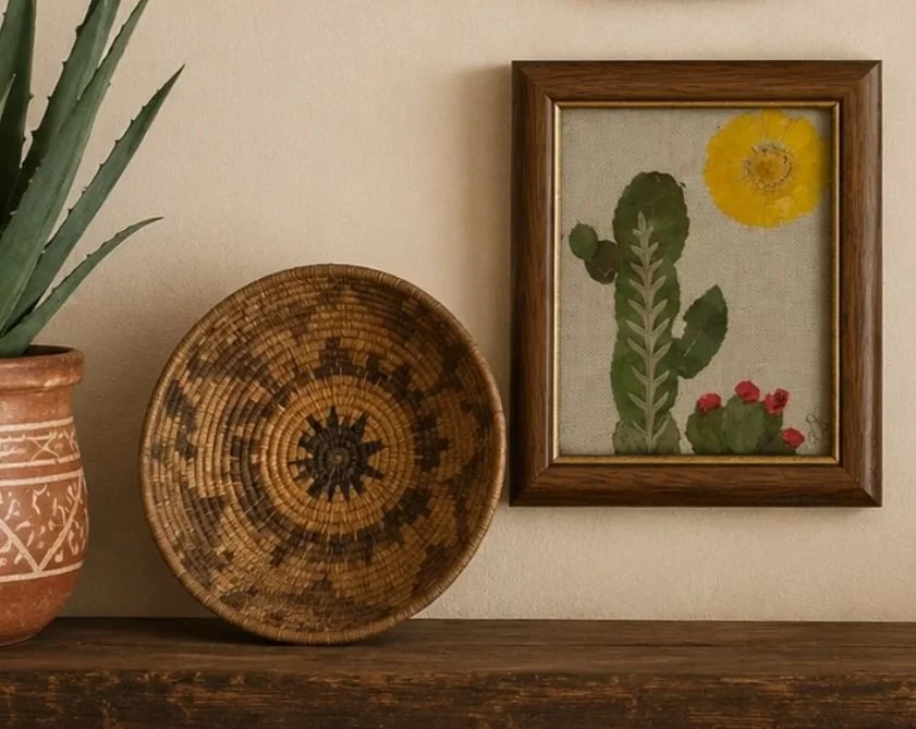 Arizona’s Golden Hour | Desert Light Botanical Composition | Pressed Botanical Wall Art