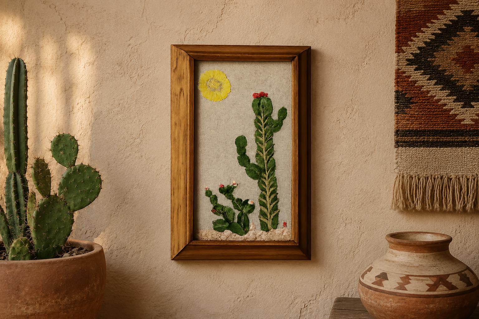 Two’s Company | Desert Botanical Floral Composition | Pressed Botanical Wall Art