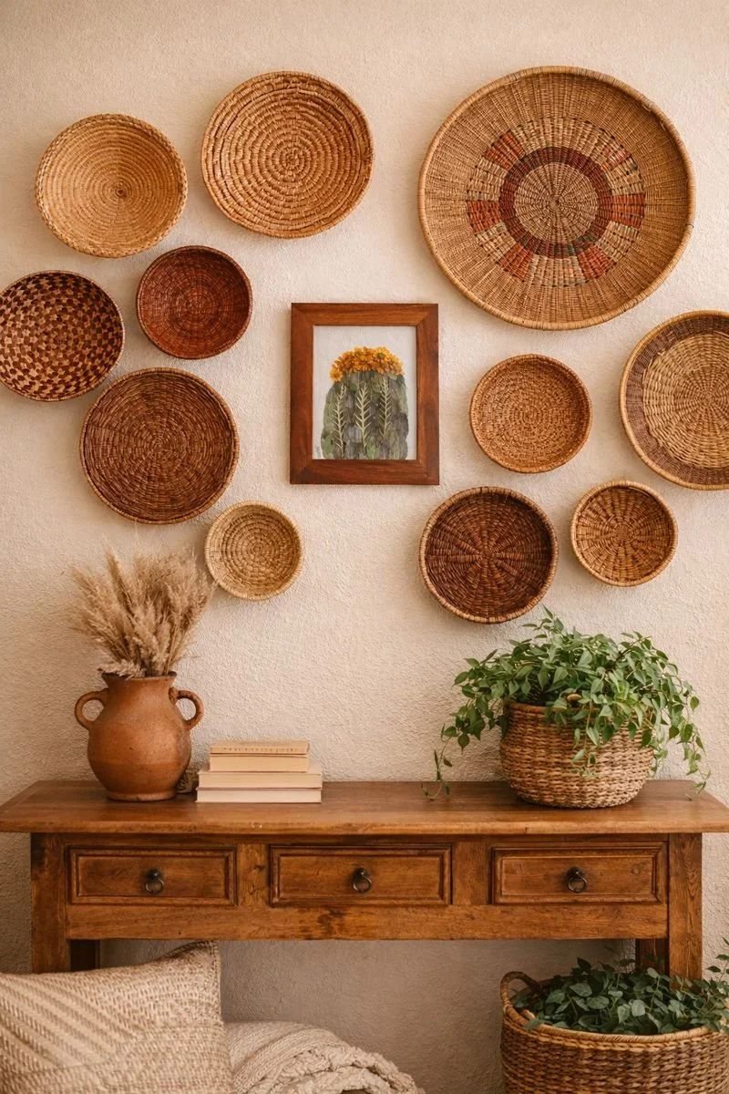 Neutral botanical wall art created from real flowers