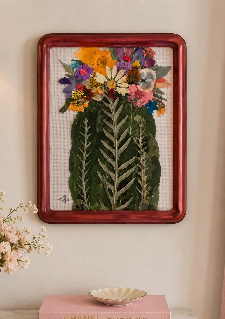 Canyon Crown —Original Pressed Botanical Artwork | Botanical Portrait Wall Art