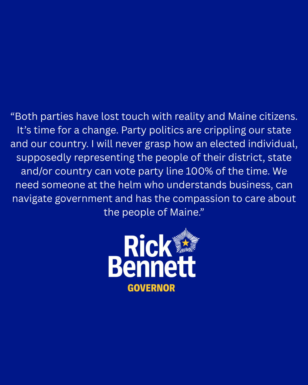 Support independent Rick Bennett for governor
