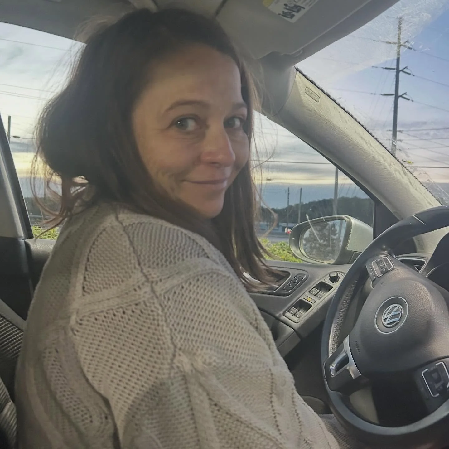 On my way to the carpool line this morning&mdash;hair unbrushed, not quite awake yet. Not sure why my son felt the need to capture this moment 🤣 But it&rsquo;s sweet. And it serves as a loving reminder that here, you&rsquo;re welcome to show up as y