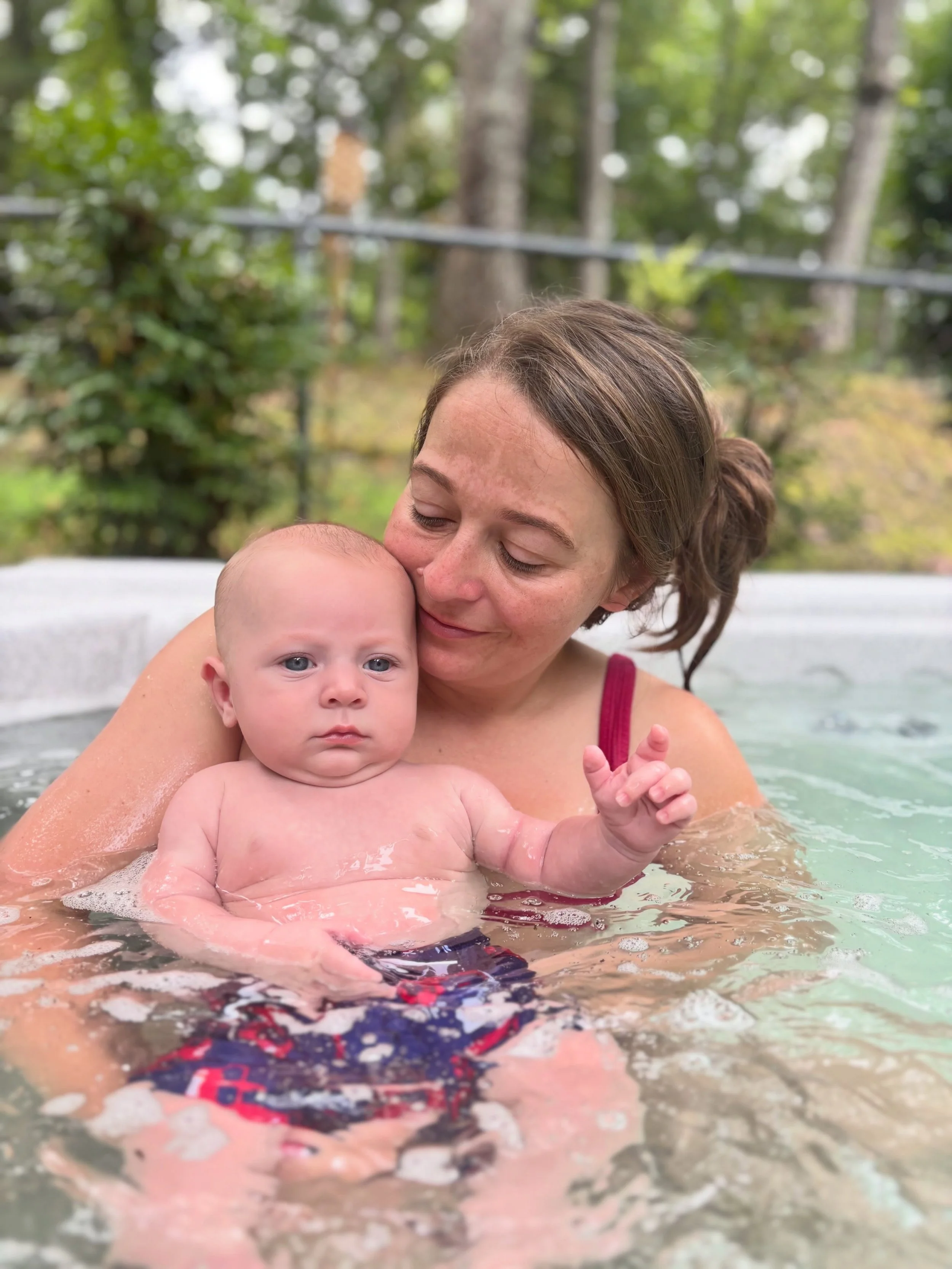 Big weekend of firsts for this guy: first time in a hot tub, first time in a pool, first time at a restaurant, and first time in a dance class. Soaking up every moment.
