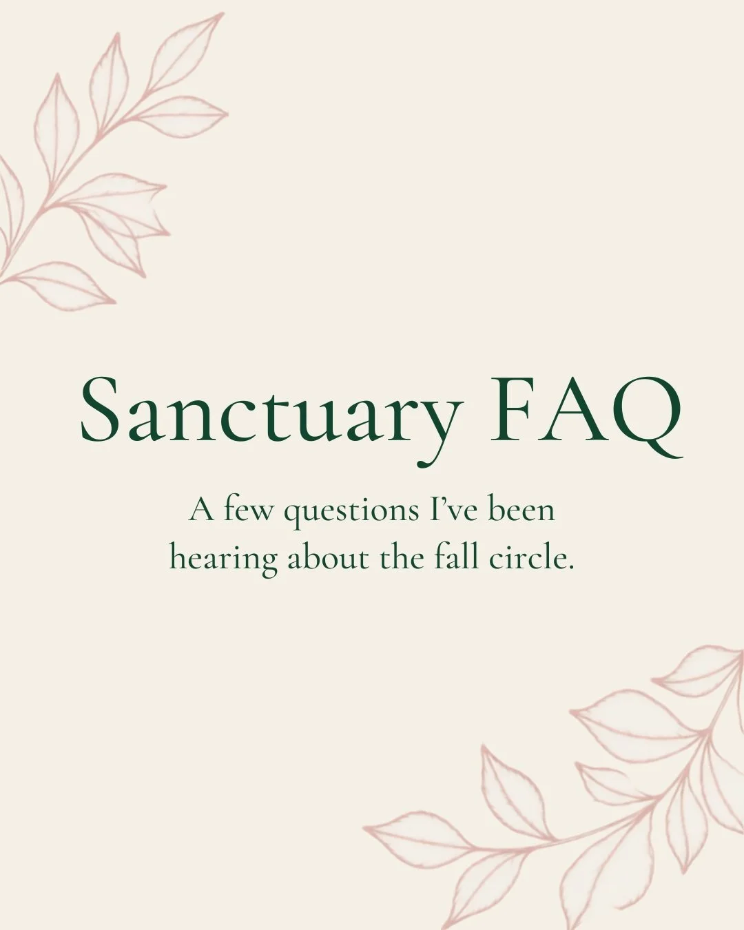 We get started next week! I'm so excited for the incredible group of women coming together for this. And for the experience we'll share. These circles are one of my favorite places to be. ❤️

Swipe for answers to some questions that keep coming up. A