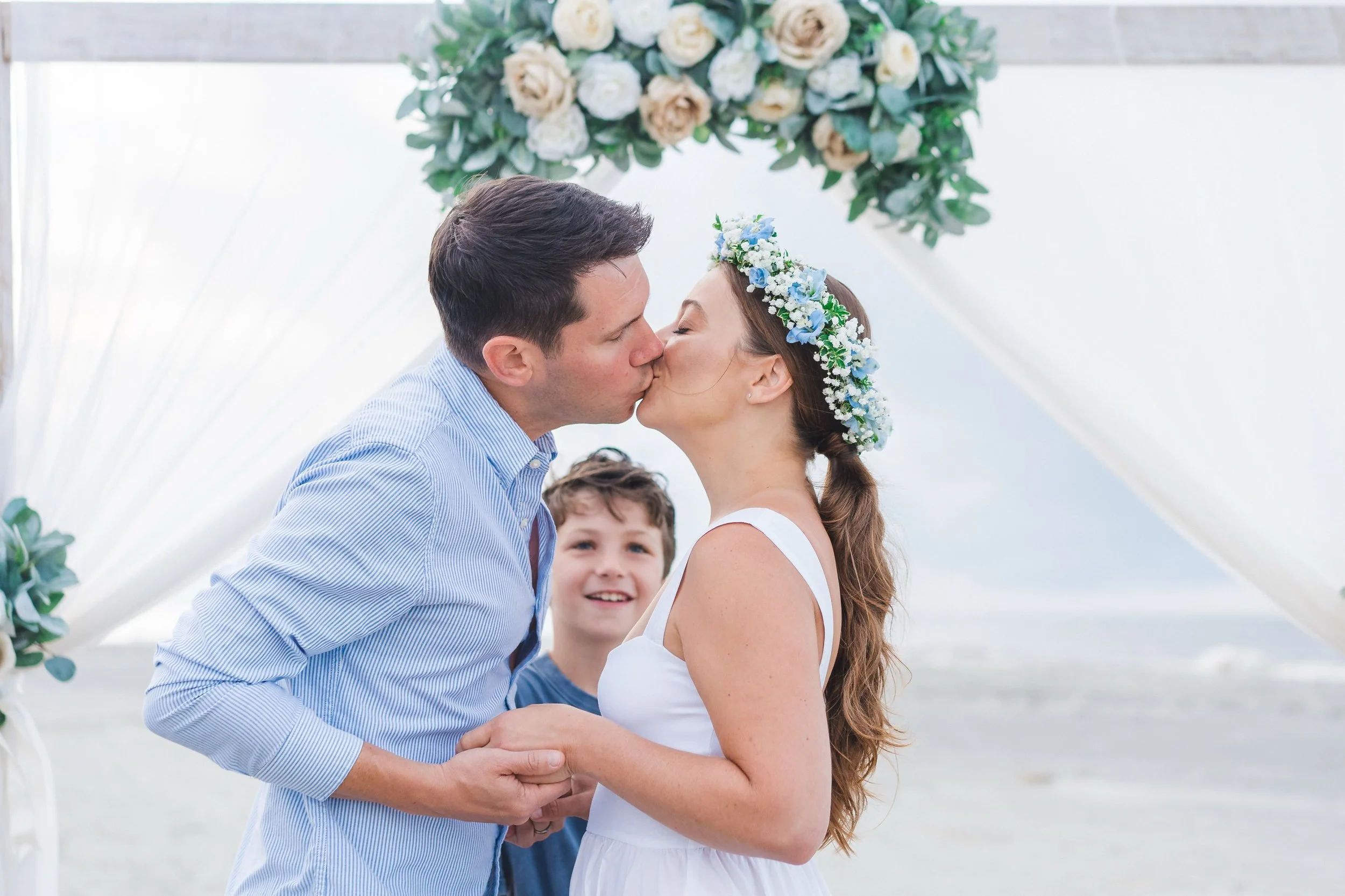 Two years ago we stood on the beach at sunrise, made some beautiful promises, and entered a new beginning. 

Happy anniversary @ritzer23 🤍