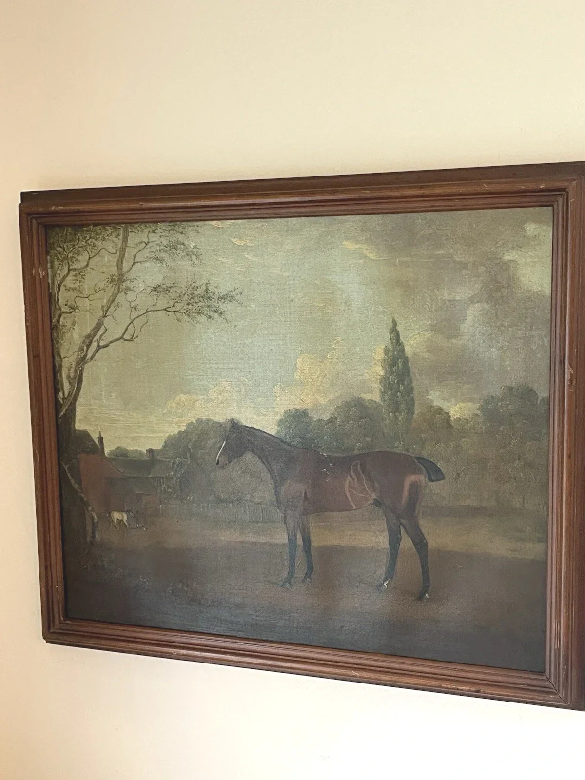 Pink and green retro lamp on a stool