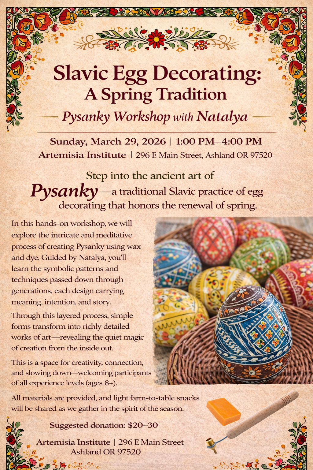 Slavic Egg Decorating: A Spring Tradition w/ Natalya