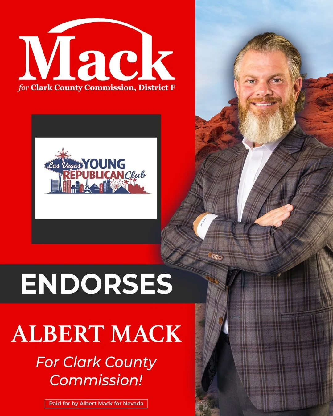 Honored to earn the endorsement of the Las Vegas Young Republicans Club. I&rsquo;m grateful for their support and even more motivated to keep showing up, listening, and fighting for a stronger Nevada. Let&rsquo;s get to work.
#VoteAlbertMack #Nevada 