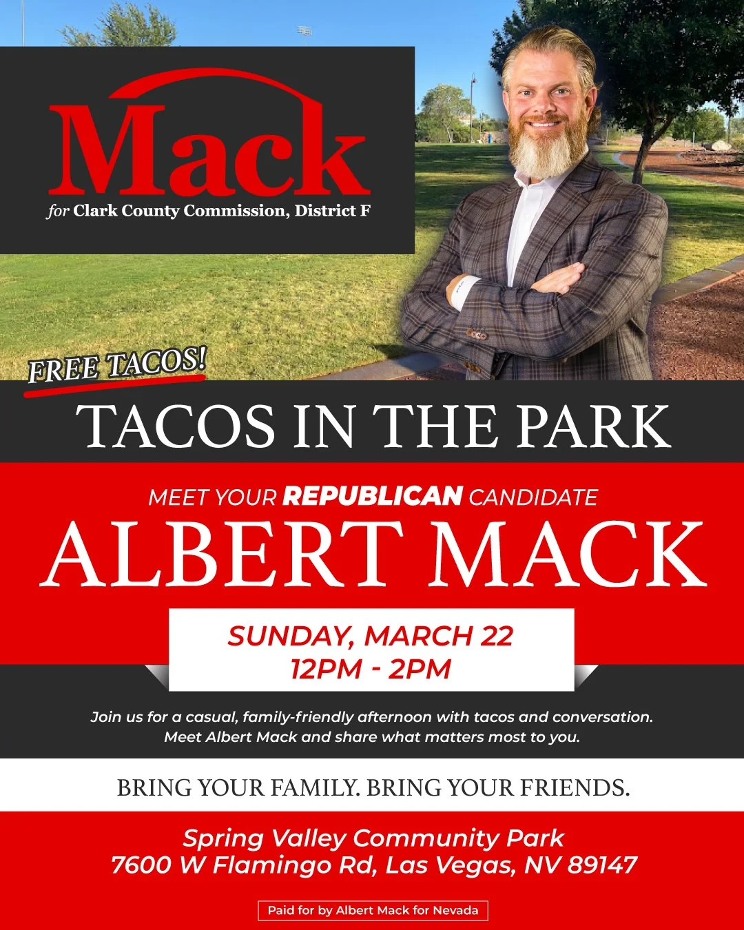 Don&rsquo;t miss the next Tacos in the Park 🌮

Our last one was a huge success thanks to YOU. I&rsquo;m so grateful to everyone who came out, had real conversations, and enjoyed some delicious tacos with me.

Comment 'YES' if you are attending! 

📍