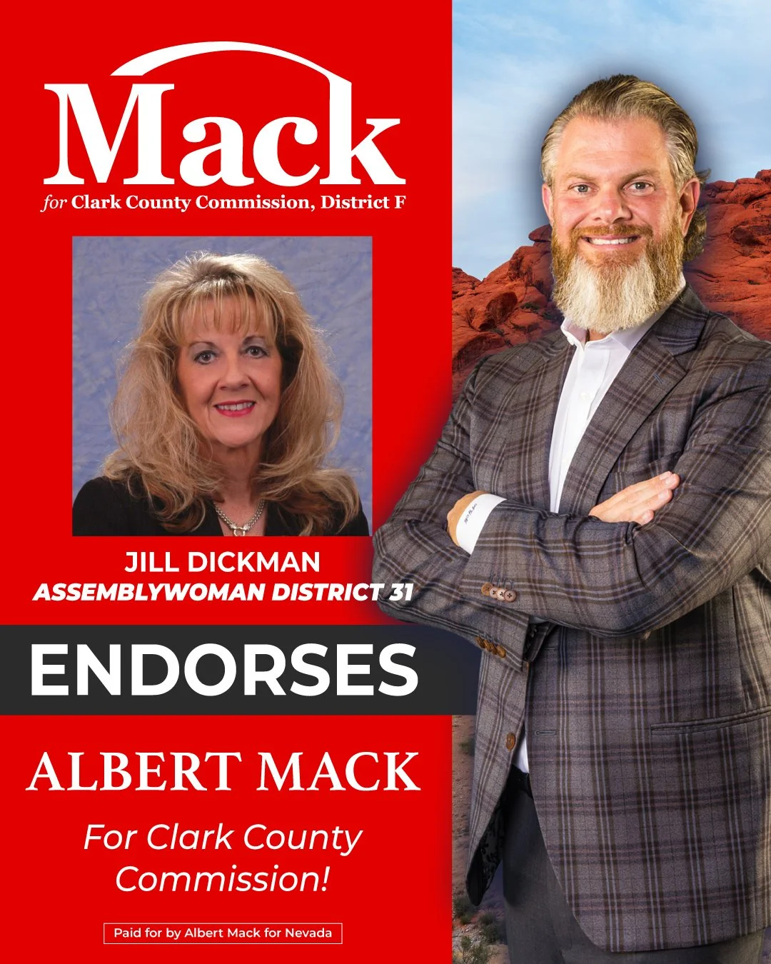 Honored to have the endorsement of Assemblywoman @dickman4nv
Her dedication to Nevada and strong leadership in District 31 mean a great deal, and I&rsquo;m grateful for her support as we work to build a stronger future for our community.
#VoteAlbertM