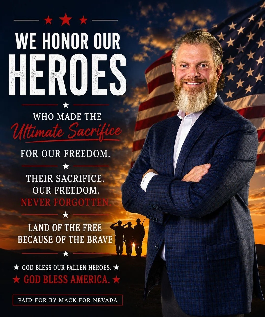 Today we remember and honor the brave men and women who made the ultimate sacrifice for our country and our freedom.

Their courage and service will never be forgotten. God bless our fallen heroes, their families, and the United States of America. 🇺