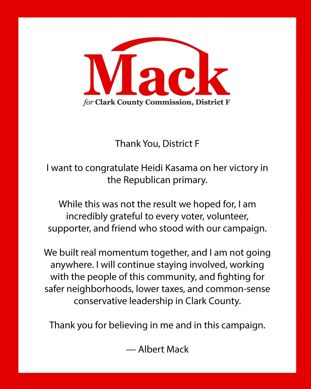 This campaign brought together an incredible group of people who care deeply about the future of Clark County.
While the outcome wasn't what we hoped for, I'm proud of the conversations we started, the relationships we built, and the momentum we crea