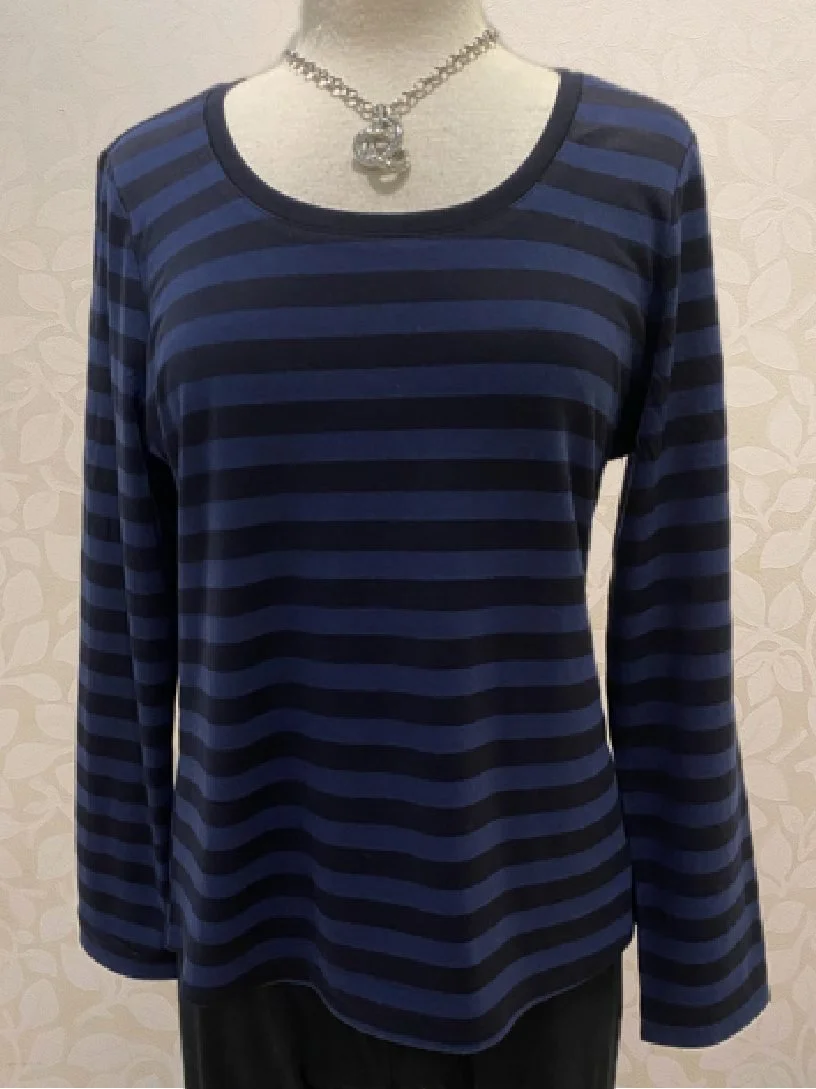 Shadow Stripe Long Sleeve Tee in navy from Habitat.