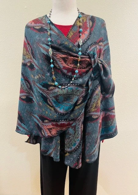 The Rapti shawls are back. They are made of cashmere and come in several beautiful color combinations.