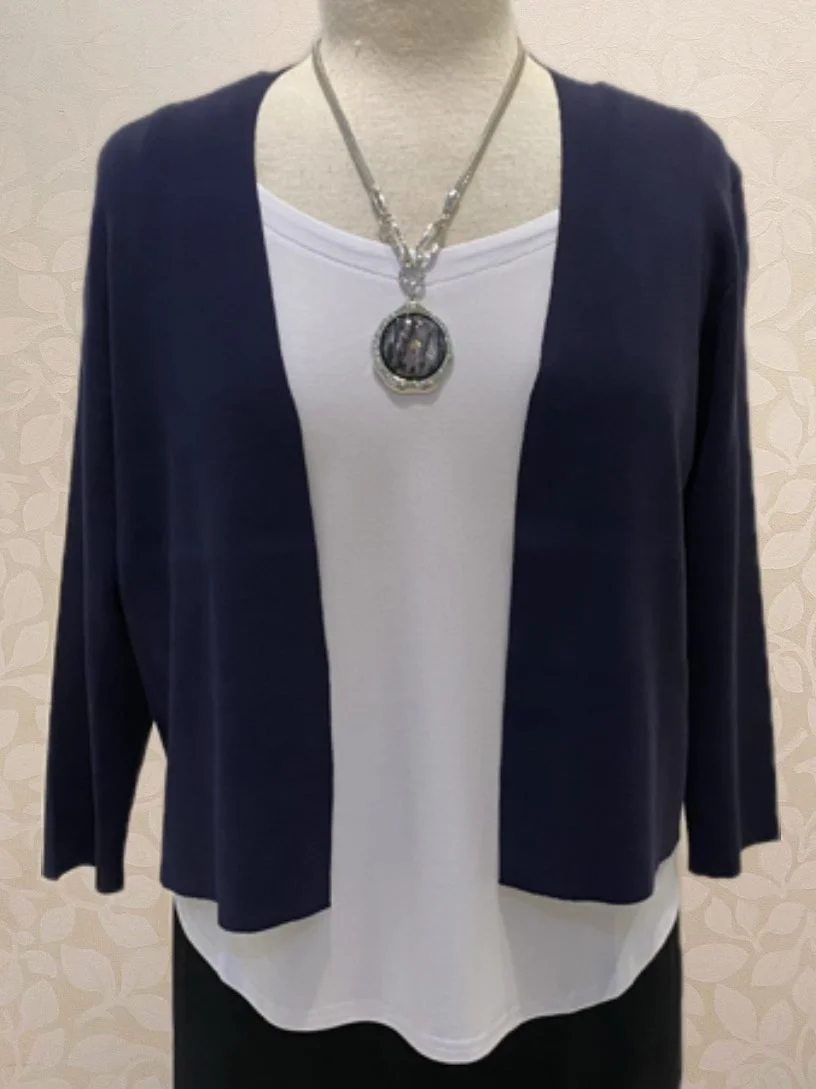 3/4 Sleeve Knit Cardigan from Papillon, also available in black.