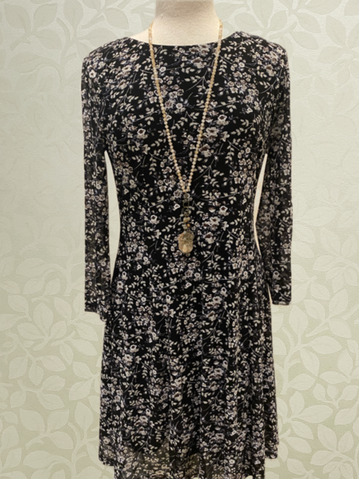 Floral Stretch Panelled Dress from Papillon in black.