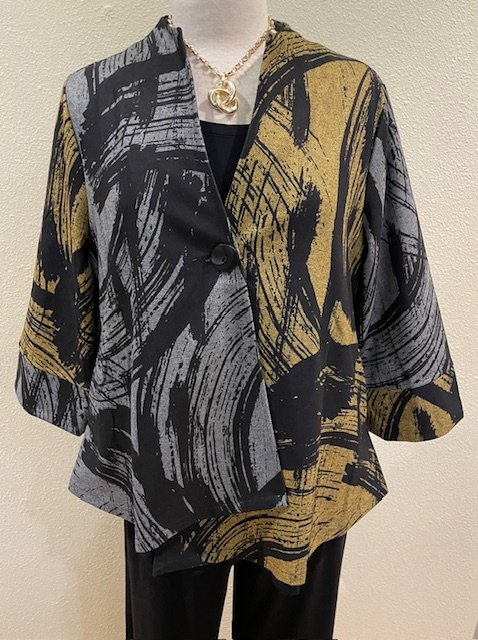 The Shana Suede Mixed Media Jacket comes in mustard and red.