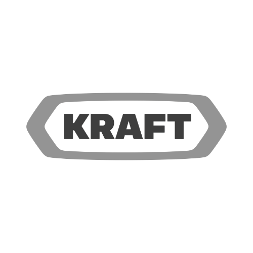 Kraft Foods logo in black text inside a gray hexagon outline
