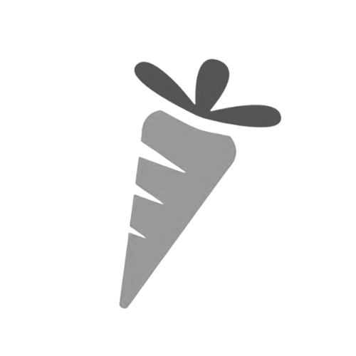 A stylized carrot Farm to School logo with leaves at the top.