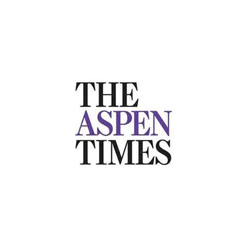 Logo of The Aspen Times newspaper with black and purple text on a white background.
