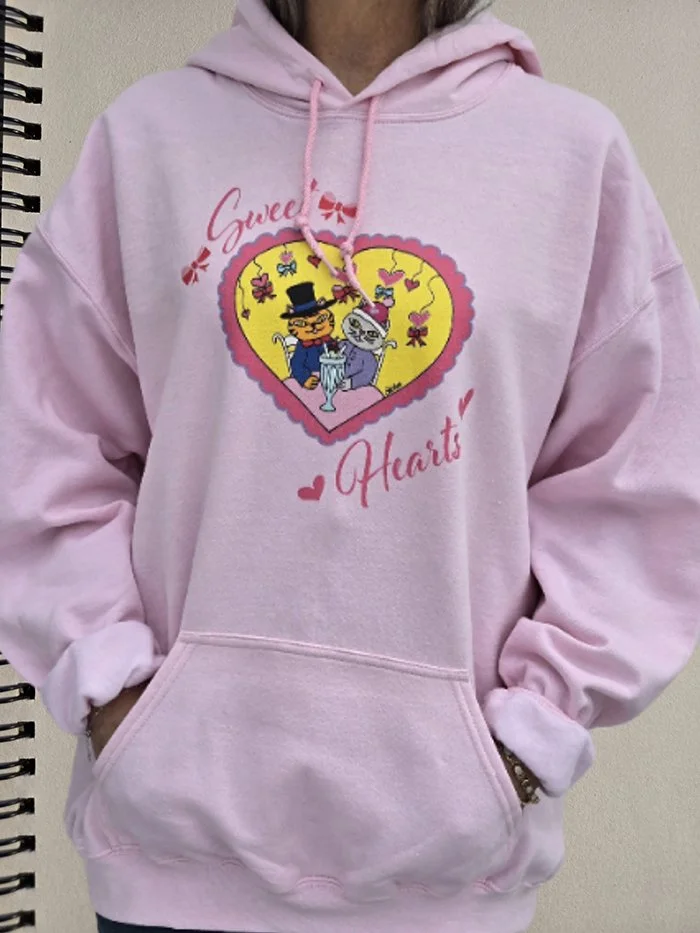 sweet heart cats pink