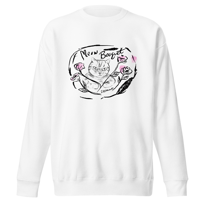 meow bouquet sweatshirt white
