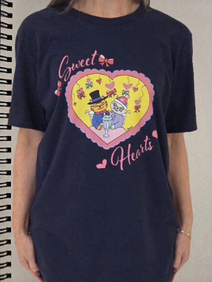 sweet heart cats navy