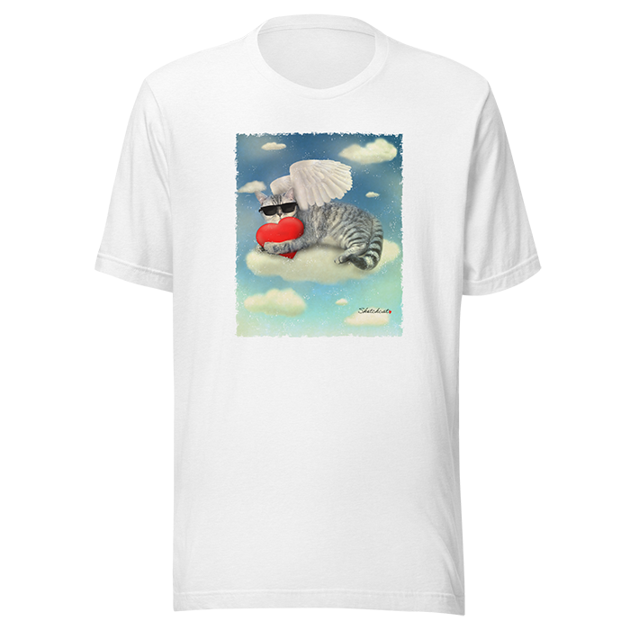 heart cloud cat shirt charity white