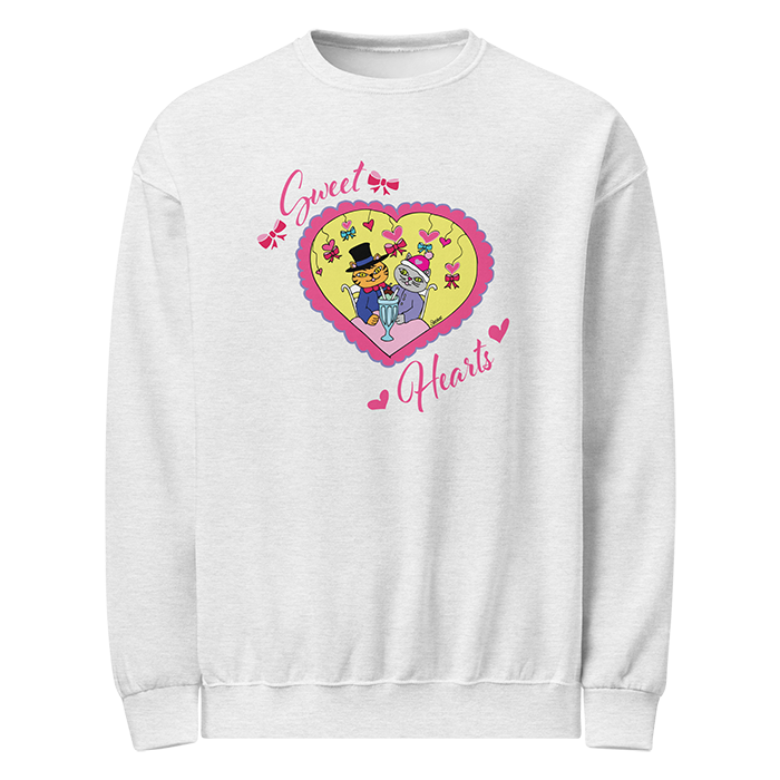 sweet heart cats sweatshirt ash