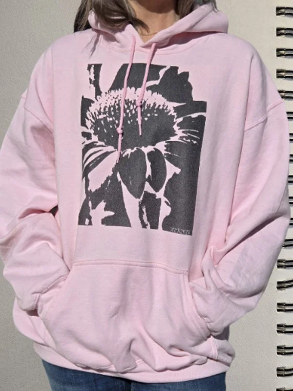 abstract flower pink hoodie  cool