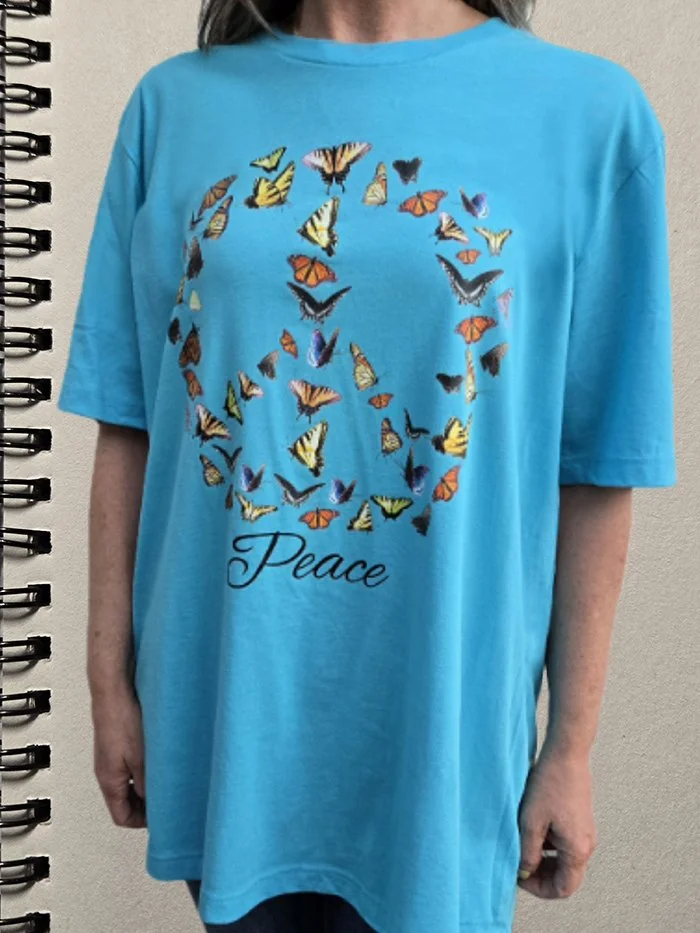 peace sign butterfly turquoise cool cat