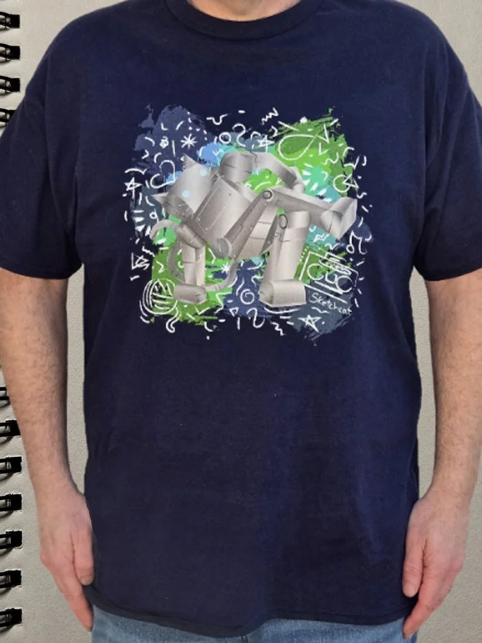 breakdance robot cat shirt  navy