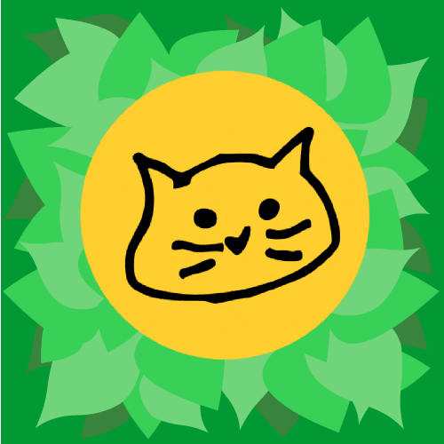 spring flower cat logo animation