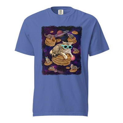 pancake space cat sunglasses mystic blue