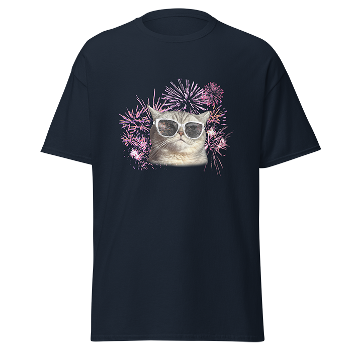 fireworks glasses cat navy
