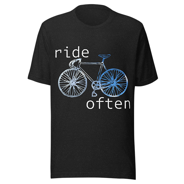 Ride often bicycle shirt black heather