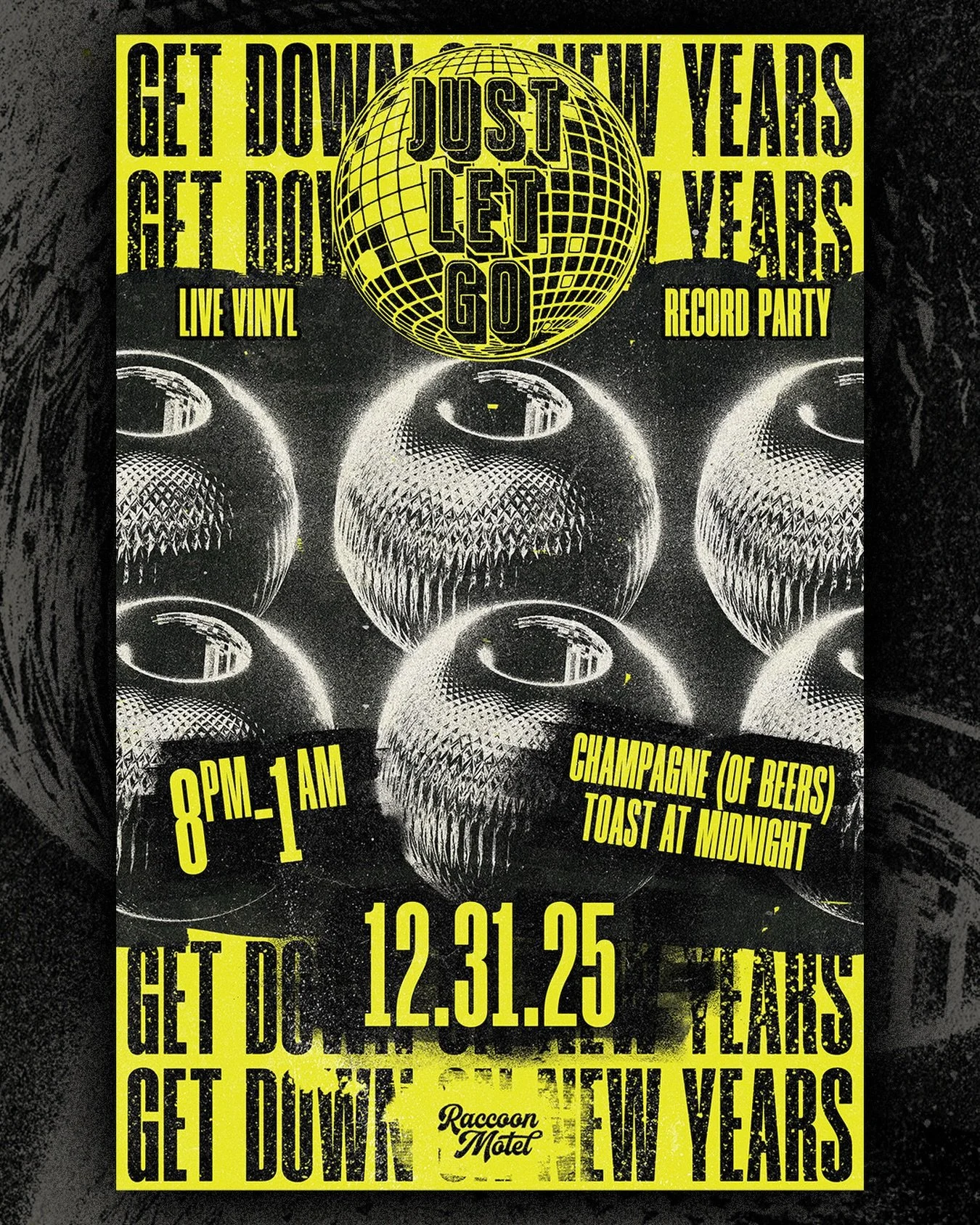 See you at the @raccoonmotel this new years for an all vinyl dance party with your hosts @justletgoqc