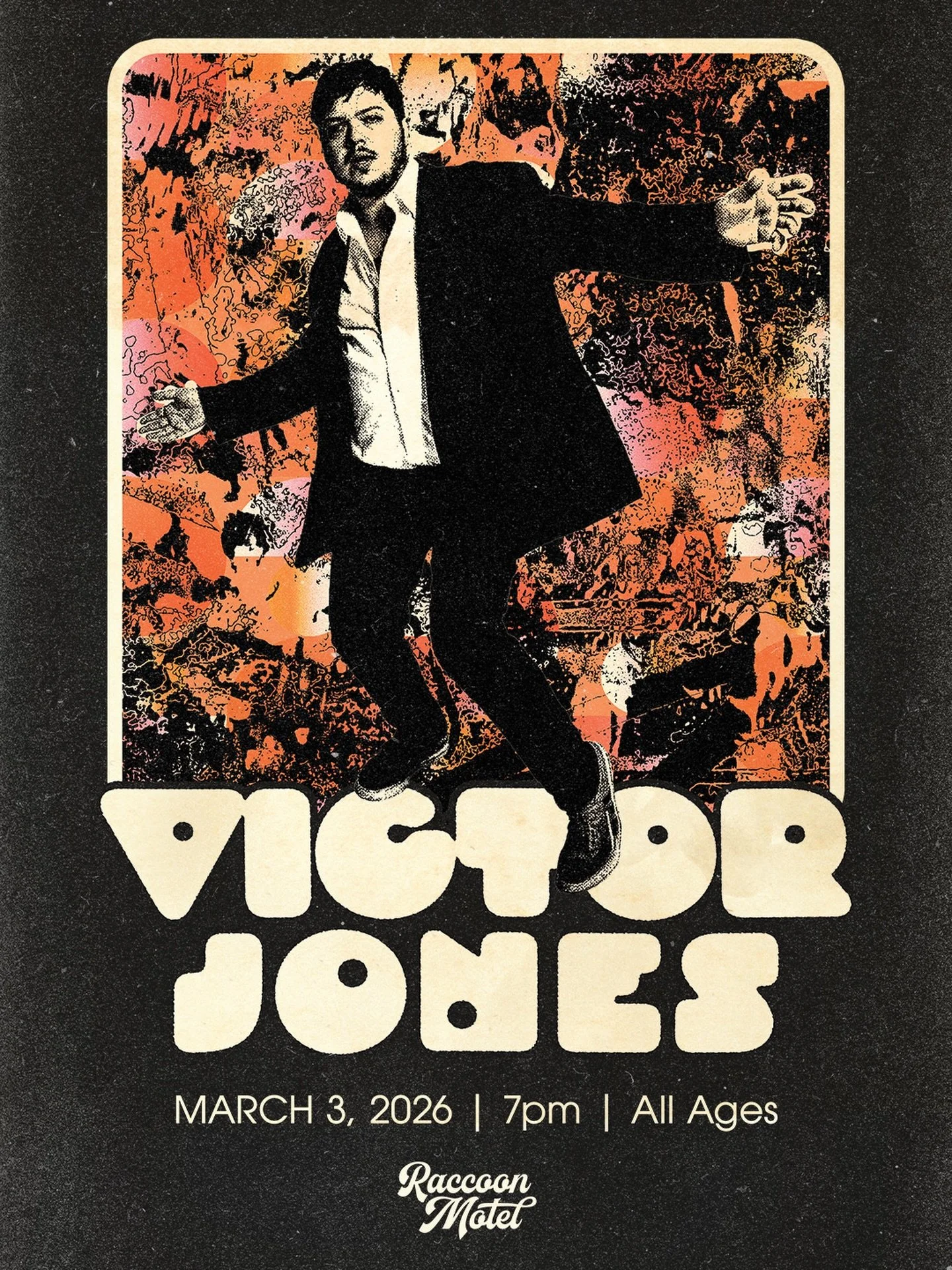 @victorjonesmusic live at @raccoonmotel March 3. Let&rsquo;s boogie.