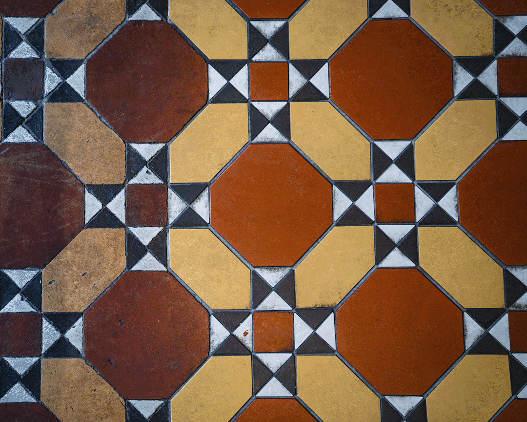An animated slideshow detailing the atmosphere and aesthetic of Hamilton Hotel - a classic heritage building with intricate and historic inlaid tile floors, elaborate oak woodwork and vintage decor.