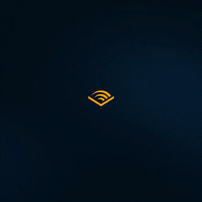 A black background with a small, yellow, stylized Wi-Fi signal icon in the center. Dynamic text for The Wonder of Stevie audiobook for Amazon Audible Original